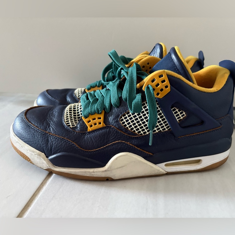 Nike Air Jordan 4 Retro Midnight Navy Metallic Gold 308497-425 Men Size 12